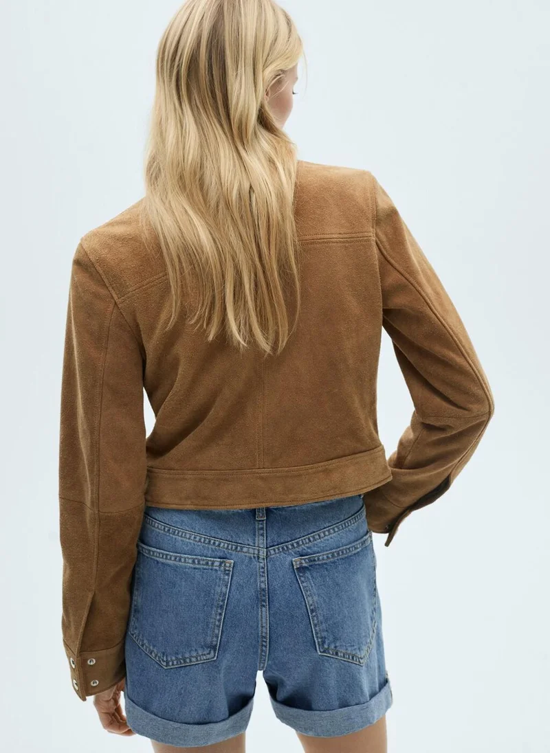 MANGO mom-fit denim shorts